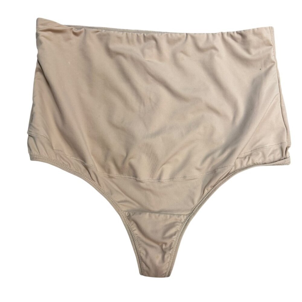 Amazon Beige High Waisted Thong Shapewear Size M – Seamless Tummy Control - NWOT
